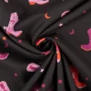 Baumwollstoff Popeline Cowboy Boots schwarz pink 1,48m Breite