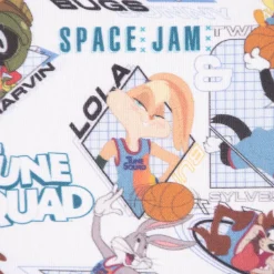 Baumwollstoff Popeline Digitaldruck Space Jam Tune Squad Marvin Sylvester weiß blau bunt 1,5m Breite