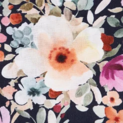Baumwollstoff Popeline Digitaldruck Blumen blau bunt 1,4m Breite