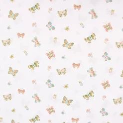 Baumwollstoff Popeline Digitaldruck Butterflies Schmetterlinge weiß 1,4m Breite