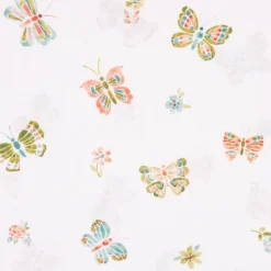 Baumwollstoff Popeline Digitaldruck Butterflies Schmetterlinge weiß 1,4m Breite