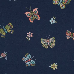 Baumwollstoff Popeline Digitaldruck Butterflies Schmetterlinge dunkelblau 1,4m Breite