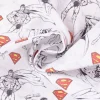 Baumwollstoff Popeline Digitaldruck Superman™© weiß schwarz rot gelb 1,5m Breite