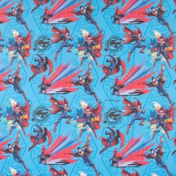 Baumwollstoff Popeline Digitaldruck Superman™© blau rot schwarz gelb 1,5m Breite