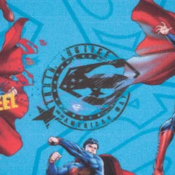 Baumwollstoff Popeline Digitaldruck Superman™© blau rot schwarz gelb 1,5m Breite
