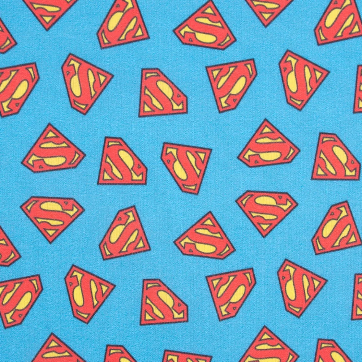 Baumwollstoff Popeline Digitaldruck Superman™© Logo blau rot gelb 1,5m Breite