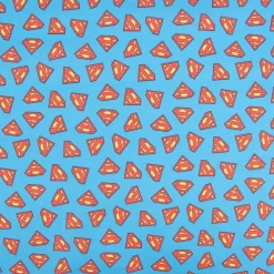 Baumwollstoff Popeline Digitaldruck Superman™© Logo blau rot gelb 1,5m Breite