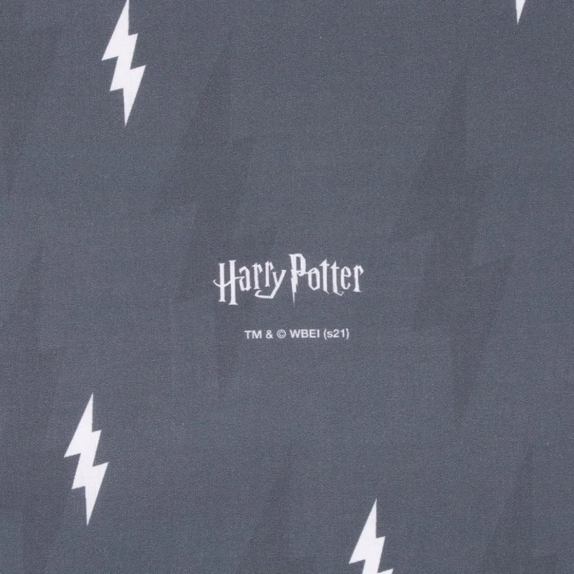 Baumwollstoff Popeline Digitaldruck Harry Potter Schriftzug Blitz grau weiß dunkelgrau 1,5m Breite