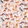 Baumwollstoff Popeline Digitaldruck Dogs beige braun 1,48m Breite