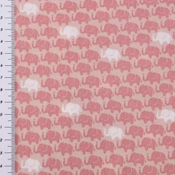 Baumwollstoff Popeline Elefanten klein rosa weiß 1,5m Breite
