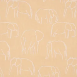 Baumwollstoff Popeline Elefant abstrakt hellgelb weiß 1,45m Breite