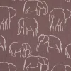 Baumwollstoff Popeline Elefant abstrakt mauve weiß 1,45m Breite