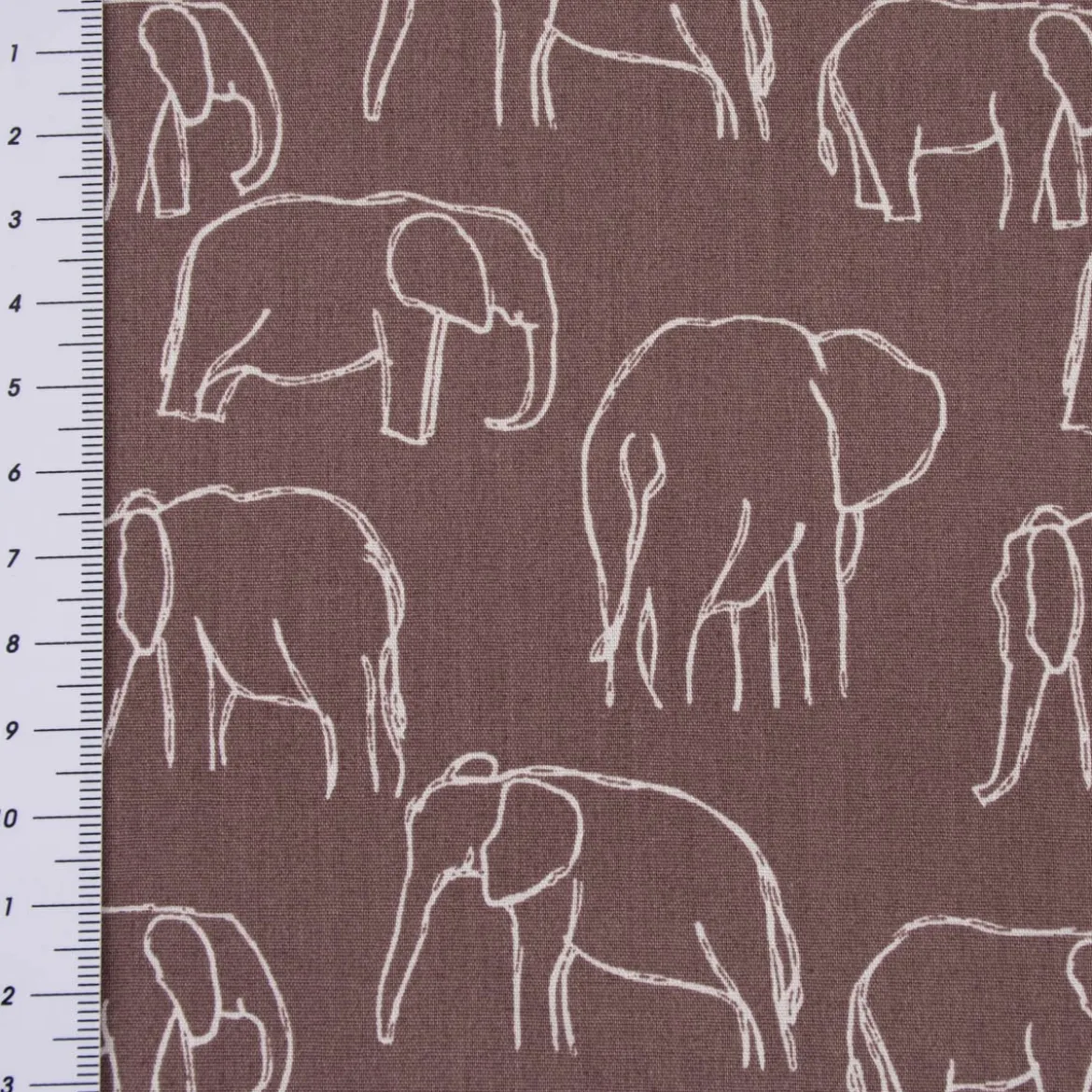 Baumwollstoff Popeline Elefant abstrakt mauve weiß 1,45m Breite