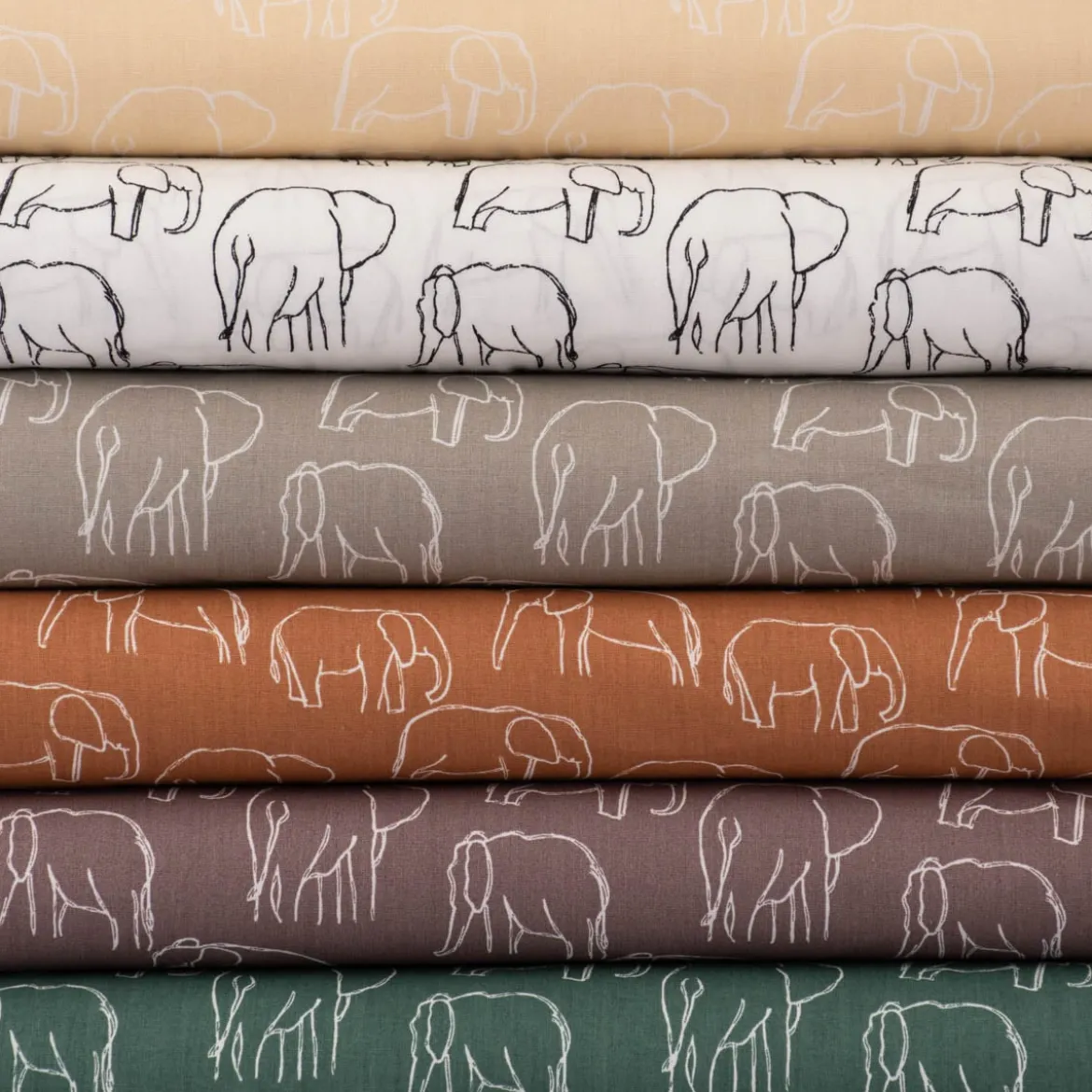 Baumwollstoff Popeline Elefant abstrakt mauve weiß 1,45m Breite