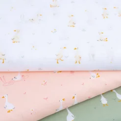Baumwollstoff Popeline Fine Poplin Goose Gänse apricot 1,50m Breite