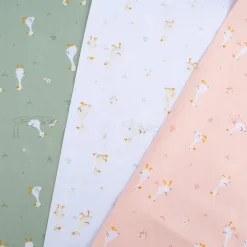 Baumwollstoff Popeline Fine Poplin Goose Gänse apricot 1,50m Breite