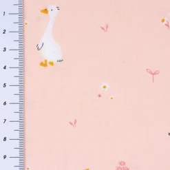 Baumwollstoff Popeline Fine Poplin Goose Gänse apricot 1,50m Breite