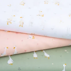 Baumwollstoff Popeline Fine Poplin Goose Gänse apricot 1,50m Breite