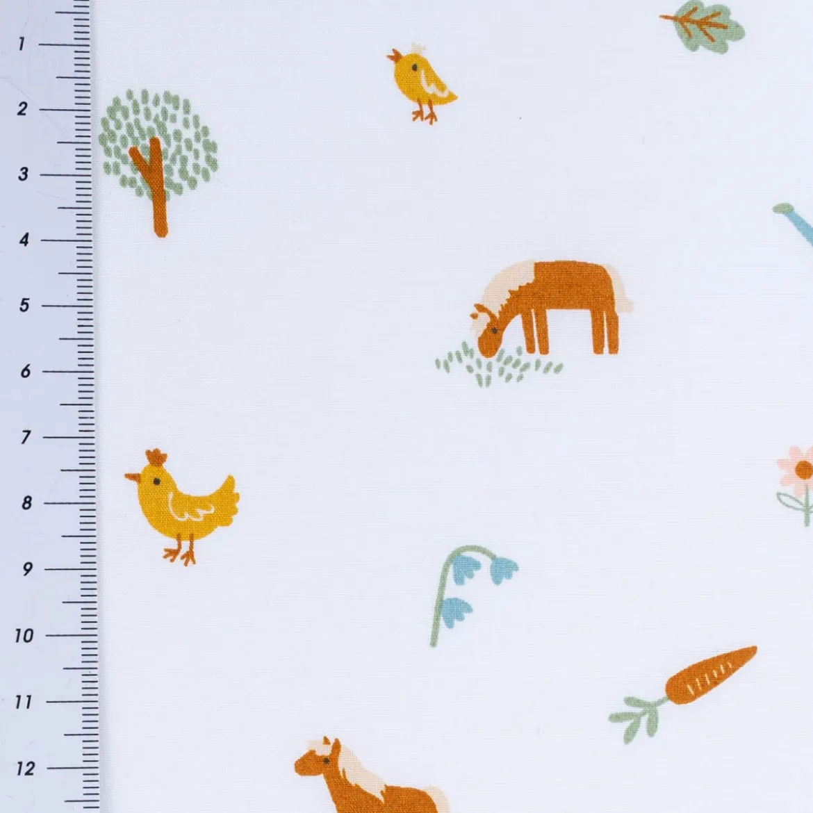 Baumwollstoff Popeline Fine Poplin FARM LIFE Bauernhof Traktor Tiere weiß 1,5m Breite