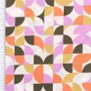 Baumwollstoff Popeline Fine Poplin GEOMETRIC Retro Kreise ecru grün 1,45m Breite