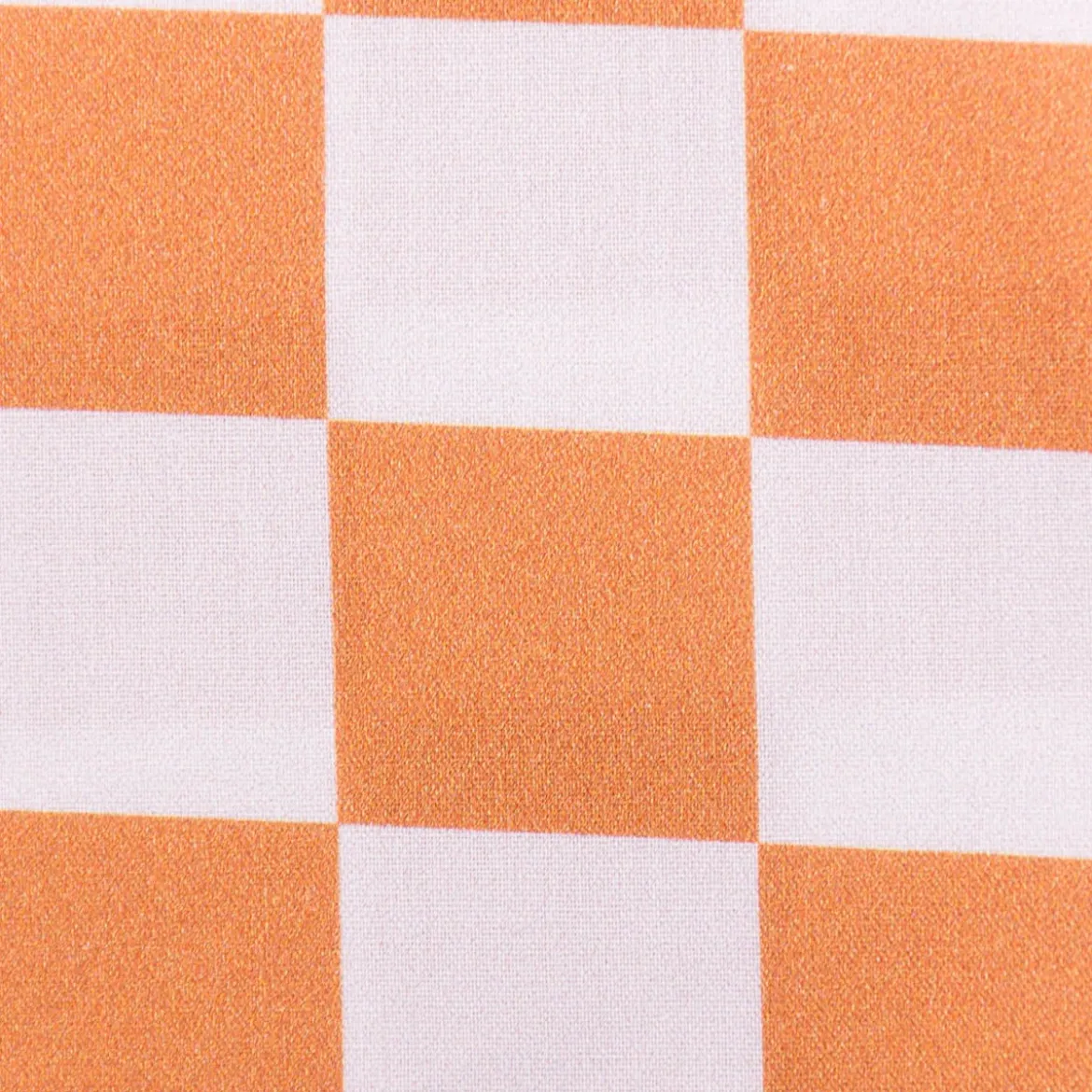 Baumwollstoff Popeline Fine Poplin Karo groß offweiß orange 1,45m Breite