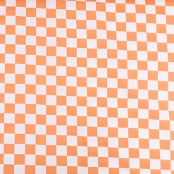 Baumwollstoff Popeline Fine Poplin Karo groß offweiß orange 1,45m Breite