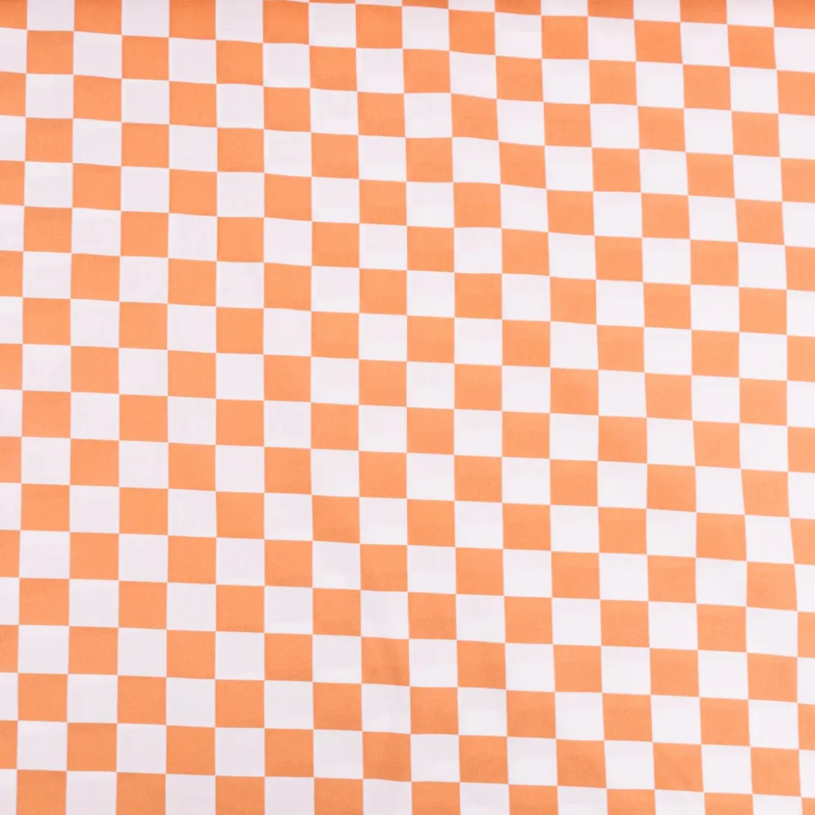 Baumwollstoff Popeline Fine Poplin Karo groß offweiß orange 1,45m Breite