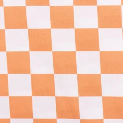 Baumwollstoff Popeline Fine Poplin Karo groß offweiß orange 1,45m Breite