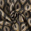 Baumwollstoff Popeline Jana Retro schwarz gelb 1,45m Breite