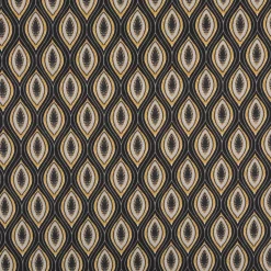Baumwollstoff Popeline Jana Retro schwarz gelb 1,45m Breite