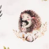 Baumwollstoff Popeline Kinder Digitaldruck Bär Eule Igel mit Tierkindern weiß rosa braun 1,50m Breite