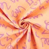 Baumwollstoff Popeline Kritzel orange pink 1,48m Breite