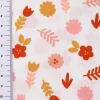 Baumwollstoff Popeline LOVELY STORY Blumen Blätter weiß rosa ocker 1,45m Breite