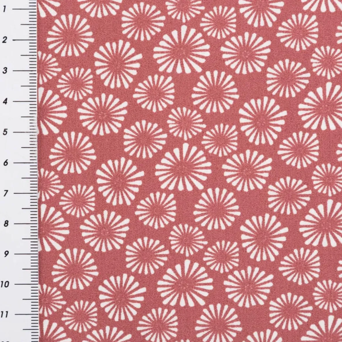 Baumwollstoff Popeline Mado abstrakte Mini-Blüten marsala-rot Breite