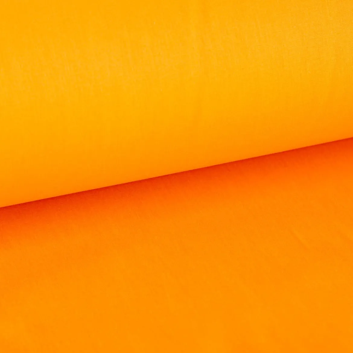 Baumwollstoff Popeline Meterware uni orange-dottergelb – 1,50 m breit, weich & blickdicht, 125g/m²