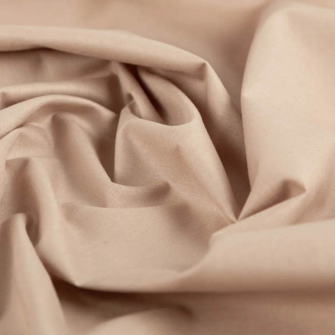 Baumwollstoff Popeline Meterware dark beige – 1,50 m breit, weich & blickdicht, 125g/m²