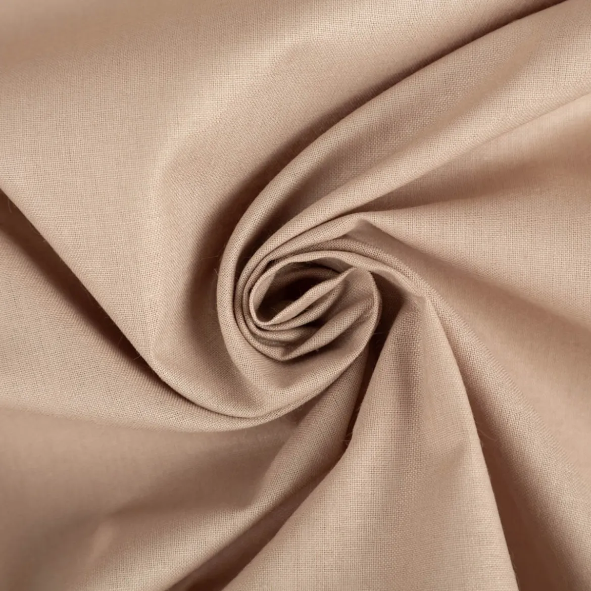 Baumwollstoff Popeline Meterware dark beige – 1,50 m breit, weich & blickdicht, 125g/m²