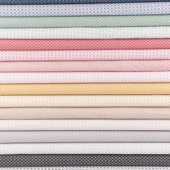 Baumwollstoff Popeline Minimals Blümchen Kreis-Ornamente weiß sand 1,48m Breite