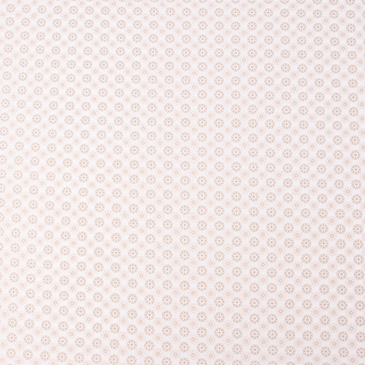 Baumwollstoff Popeline Minimals Blümchen Kreis-Ornamente weiß sand 1,48m Breite