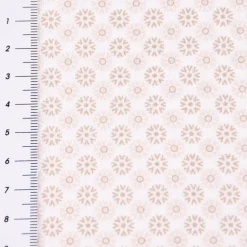 Baumwollstoff Popeline Minimals Blümchen Kreis-Ornamente weiß sand 1,48m Breite