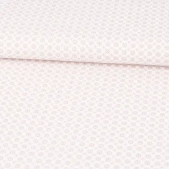 Baumwollstoff Popeline Minimals Blümchen Kreis-Ornamente weiß sand 1,48m Breite