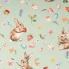 Baumwollstoff Popeline Osterhasen Digitaldruck grün 1,42m Breite
