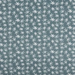 Baumwollstoff Popeline Rikka Blätter graublau 1,45m Breite