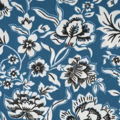 Baumwollstoff Popeline Romana Blumen blau 1,45m Breite