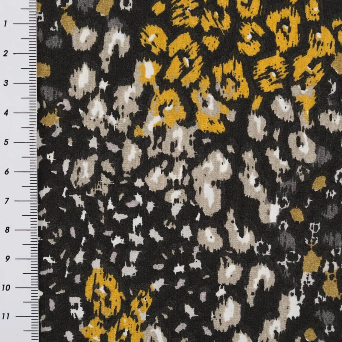 Baumwollstoff Popeline Samburu abstrakte Mini-Blüten schwarz gelb 1,45m Breite