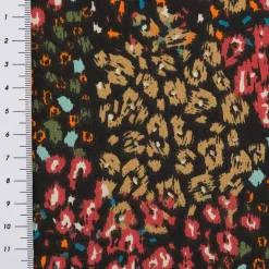Baumwollstoff Popeline Samburu abstrakte Mini-Blüten schwarz rot1,45m Breite