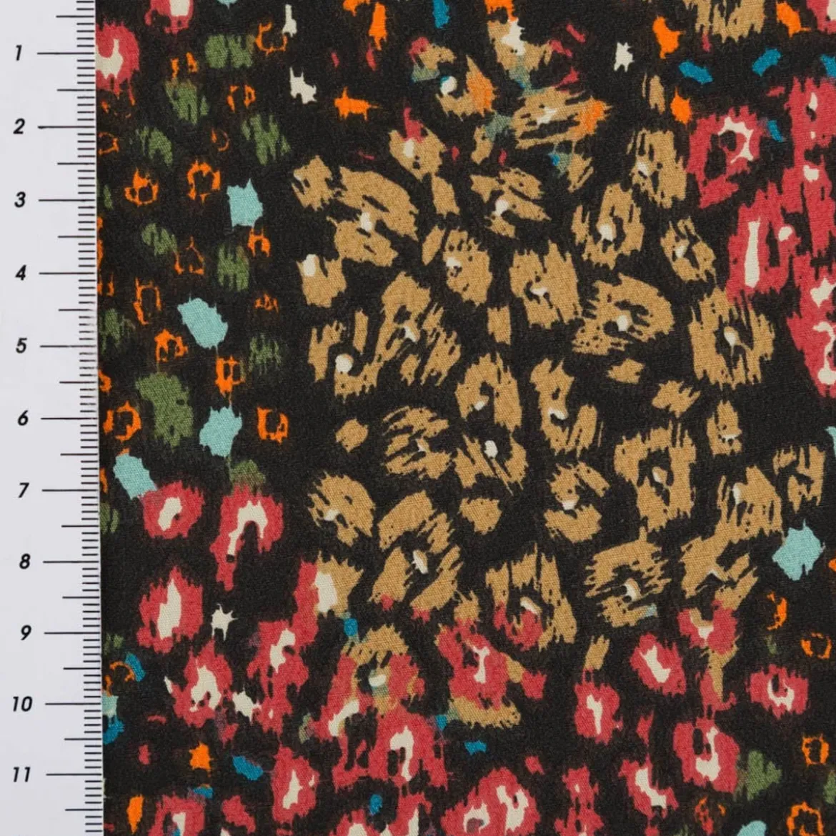 Baumwollstoff Popeline Samburu abstrakte Mini-Blüten schwarz rot1,45m Breite