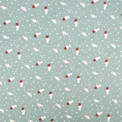 Baumwollstoff Popeline Schneemann mint – weich & pflegeleicht, 1,40 m Breite