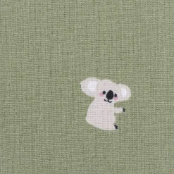 Baumwollstoff Popeline Stoff Koala klein altgrün grau 1,45m Breite