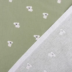 Baumwollstoff Popeline Stoff Koala klein altgrün grau 1,45m Breite